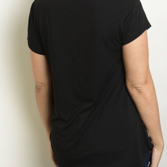 Striped Cowl Neck Knit Pullover - Plus Sized - Picture 2 of 2